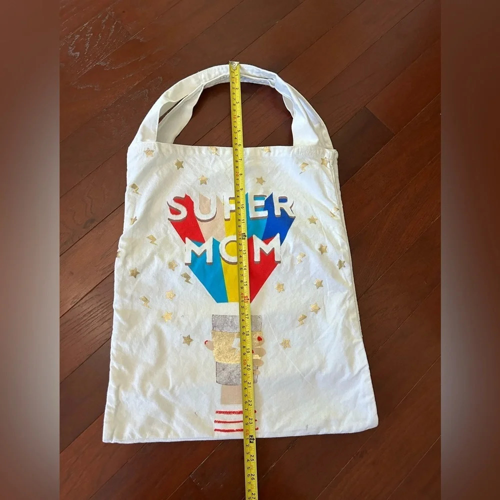 Cost Plus World Market Super Mom Tote Bag multiple pockets white canvas - Picture 3 of 9